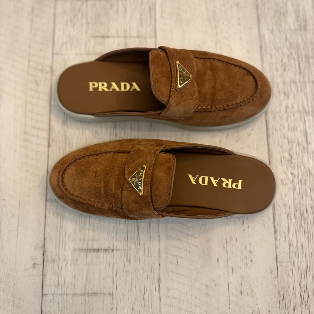 Prada Suede Mules - Cognac Size 36 (US W 6)